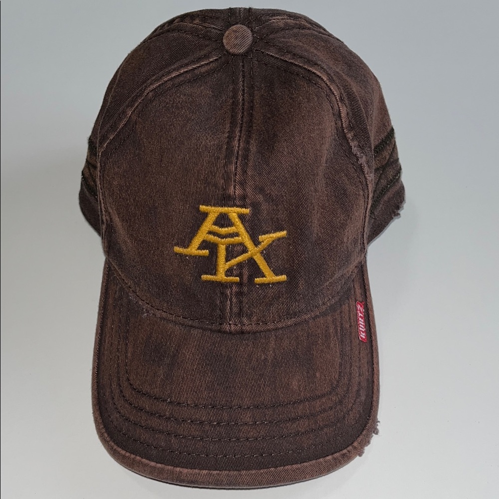 Brown Baseball Cap by A Kurtz with Embroidered Logo